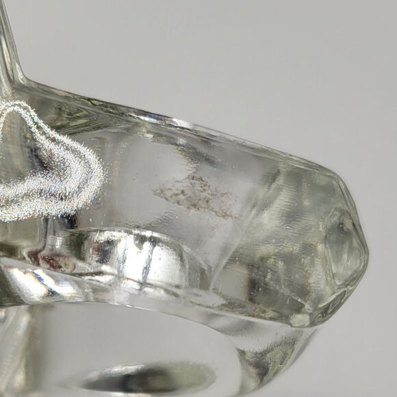 Pressed Glass Open Sugar and Creamer Set Vintage Wide Panels Heavy Thick Glass - Picture 9 of 9